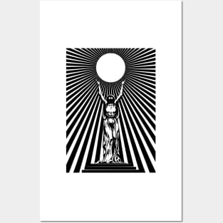 Sun God Illustration Posters and Art